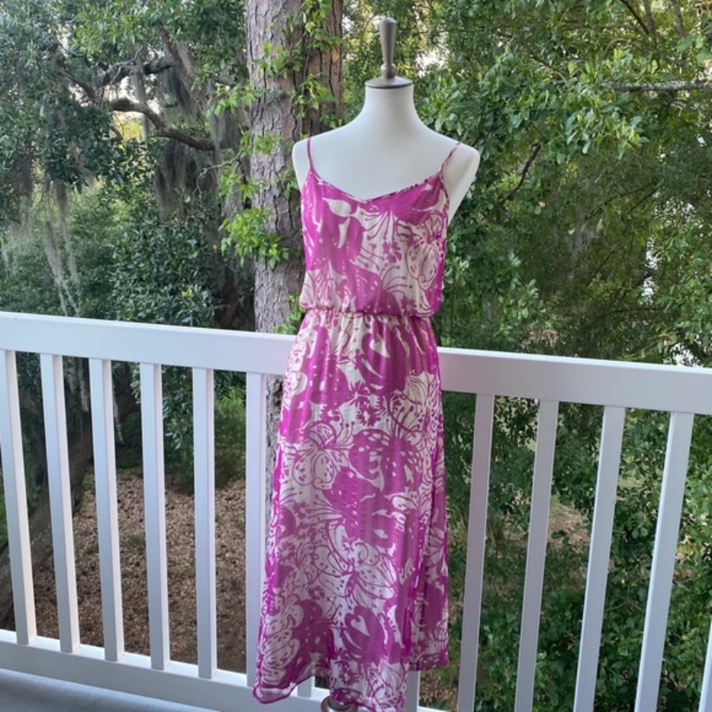 Lilly Pulitzer Metallic Purple + Gold Maxi Dress Size Small. Perfect Holidays! - Picture 5 of 12